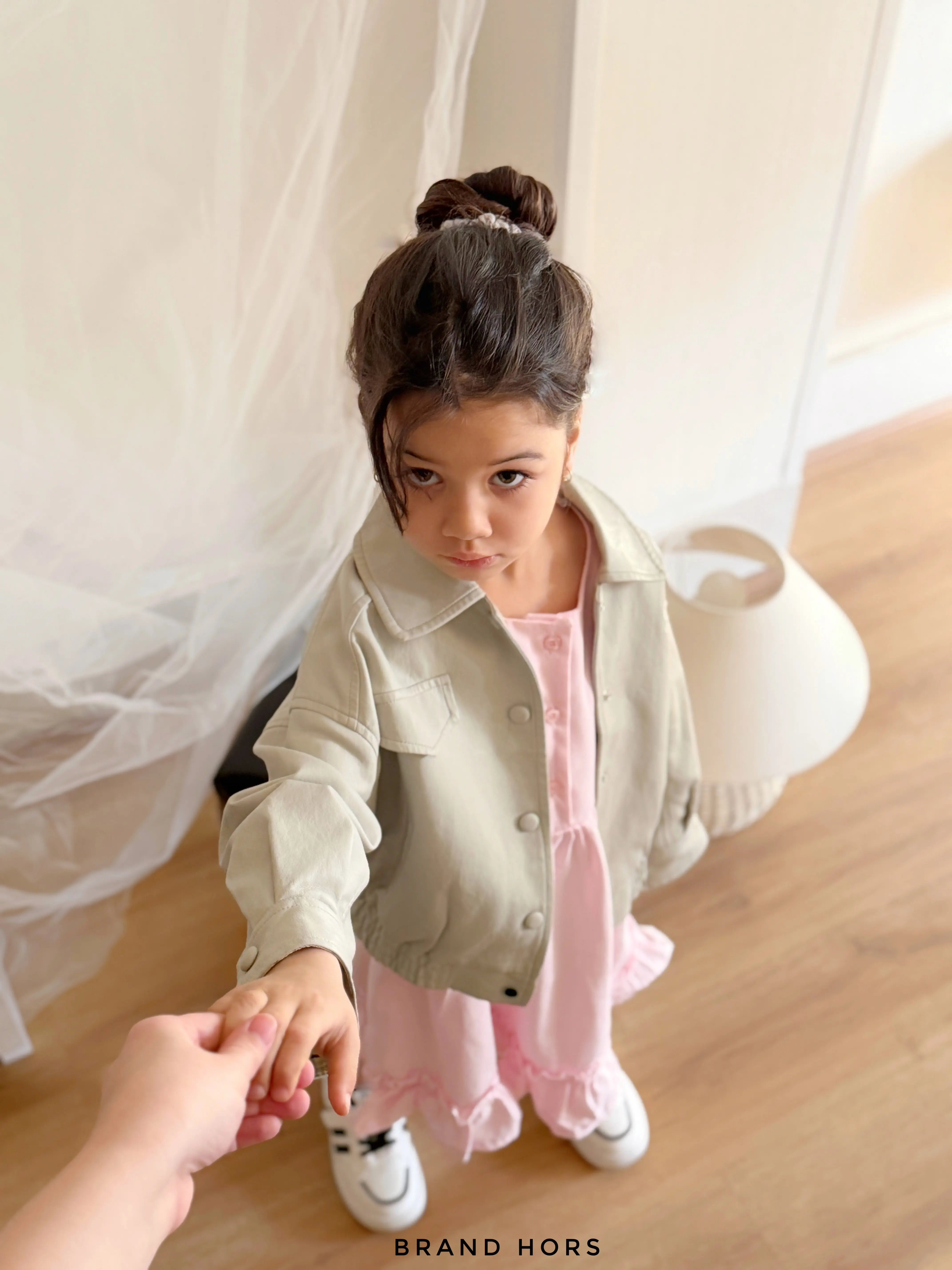 سارافون دخترانه رنگ صورتی بهاره سایز40-50 کد176