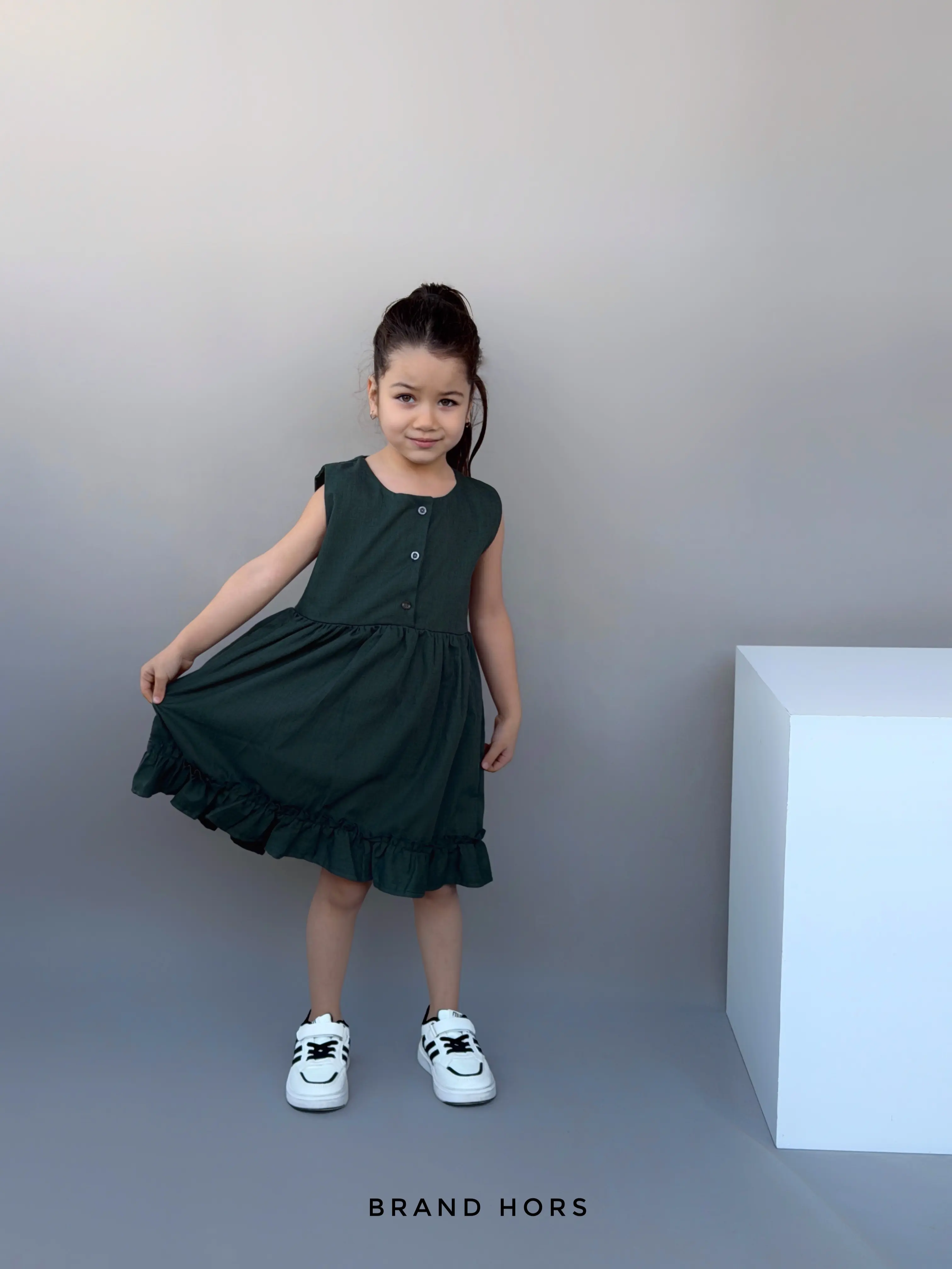 سارافون دخترانه رنگ سبز بهاره سایز 40-50 کد 174