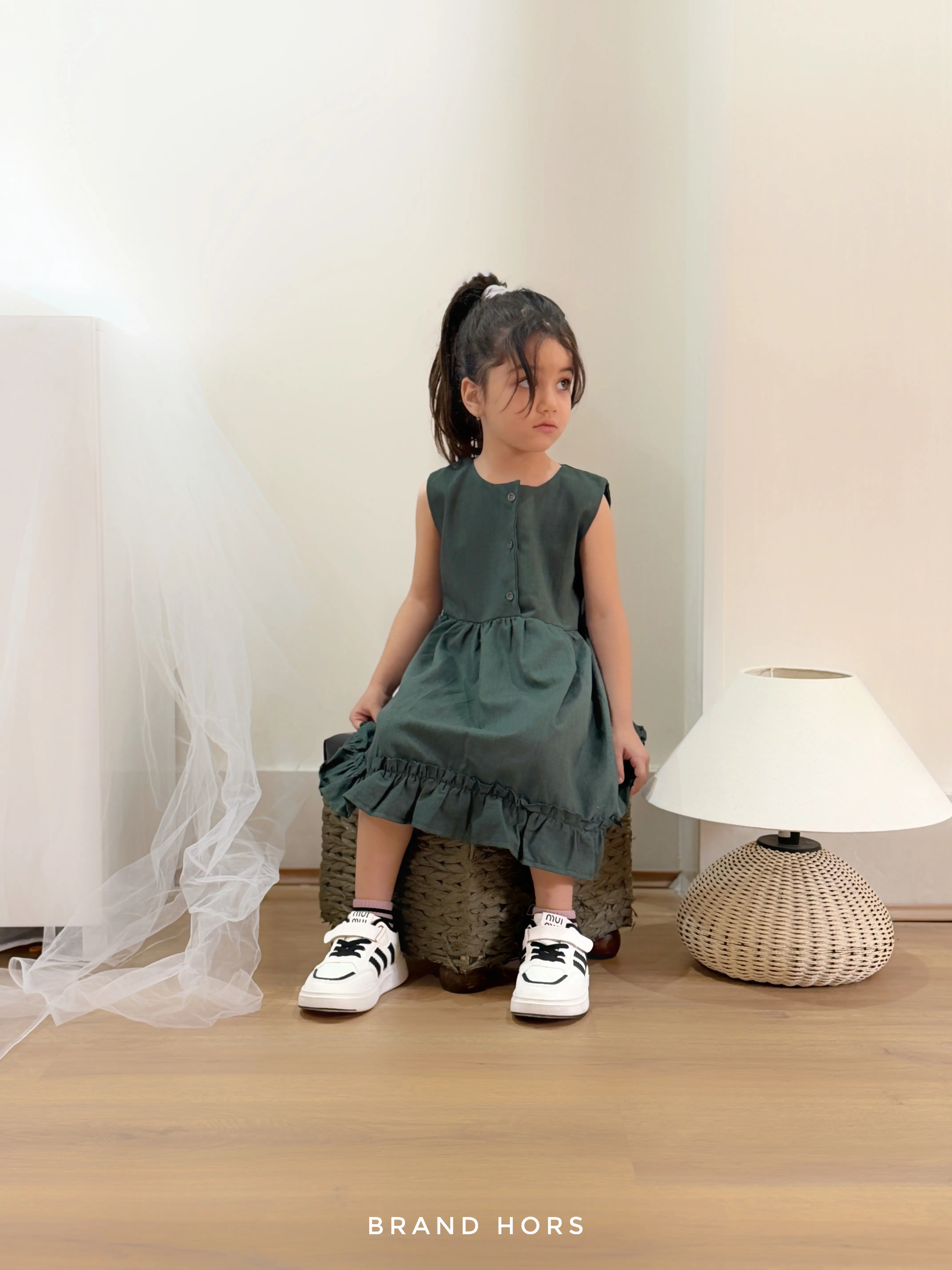 سارافون دخترانه رنگ سبز بهاره سایز 40-50 کد 174