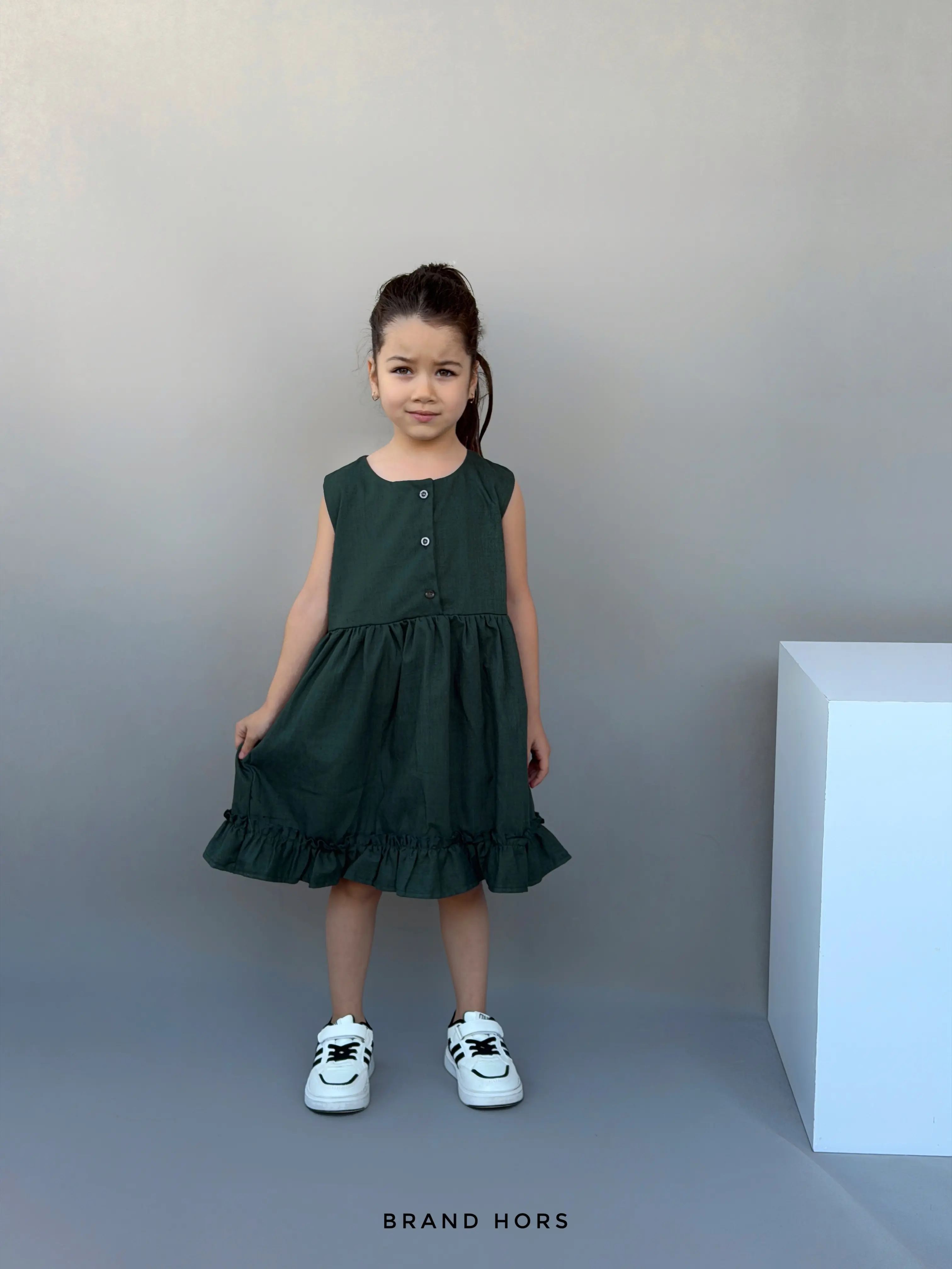 سارافون دخترانه رنگ سبز بهاره سایز 40-50 کد 174