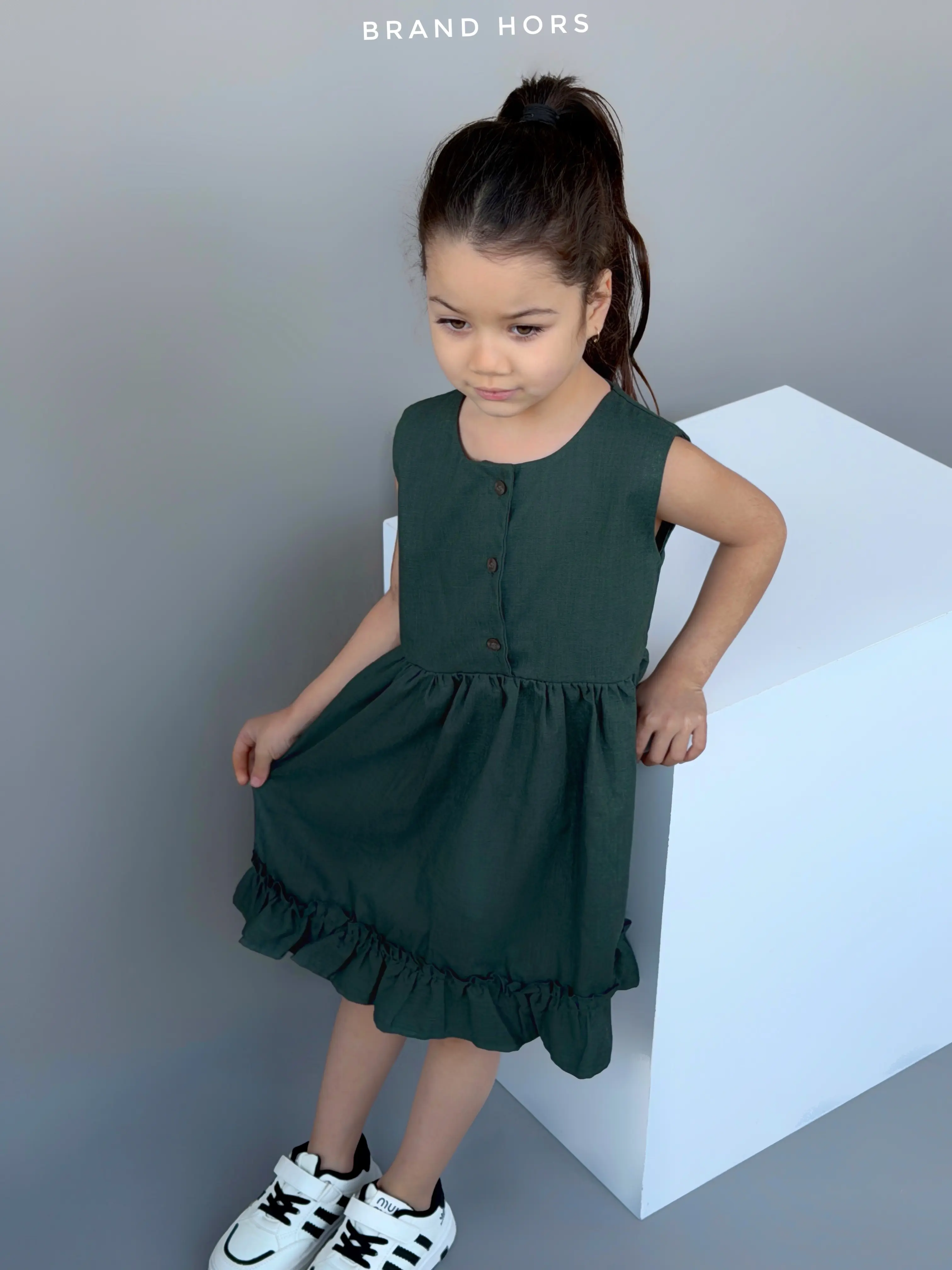 سارافون دخترانه رنگ سبز بهاره سایز 40-50 کد 174