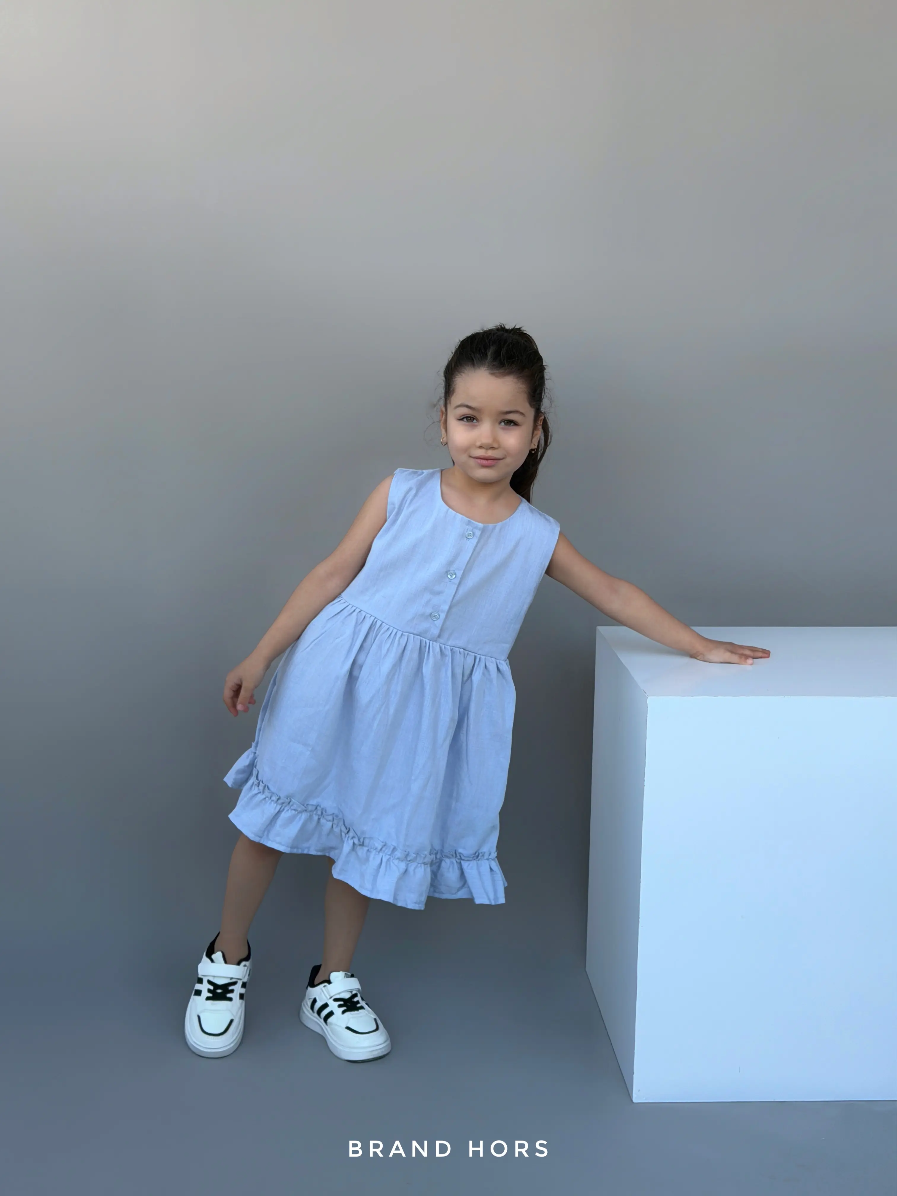 سارافون دخترانه رنگ آبی بهاره سایز40-50 کد 172