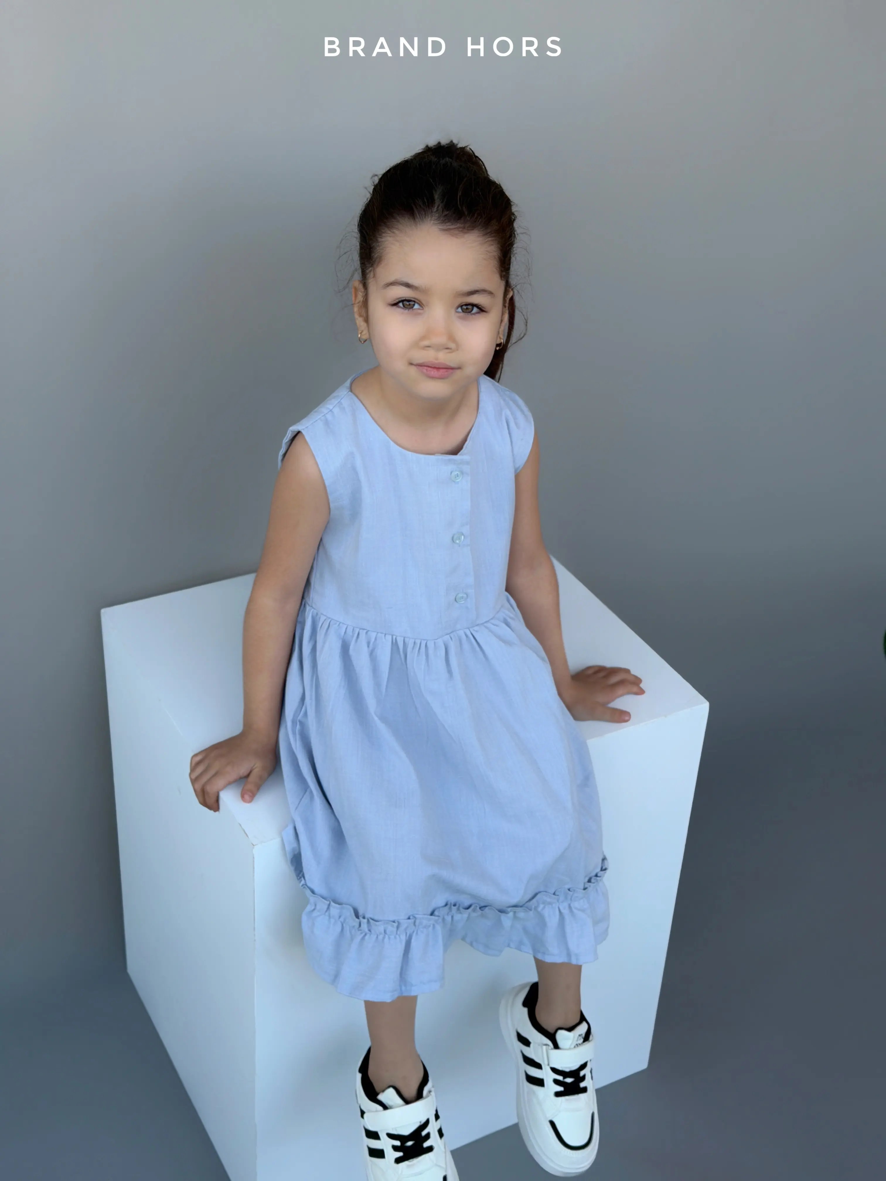 سارافون دخترانه رنگ آبی بهاره سایز40-50 کد 172