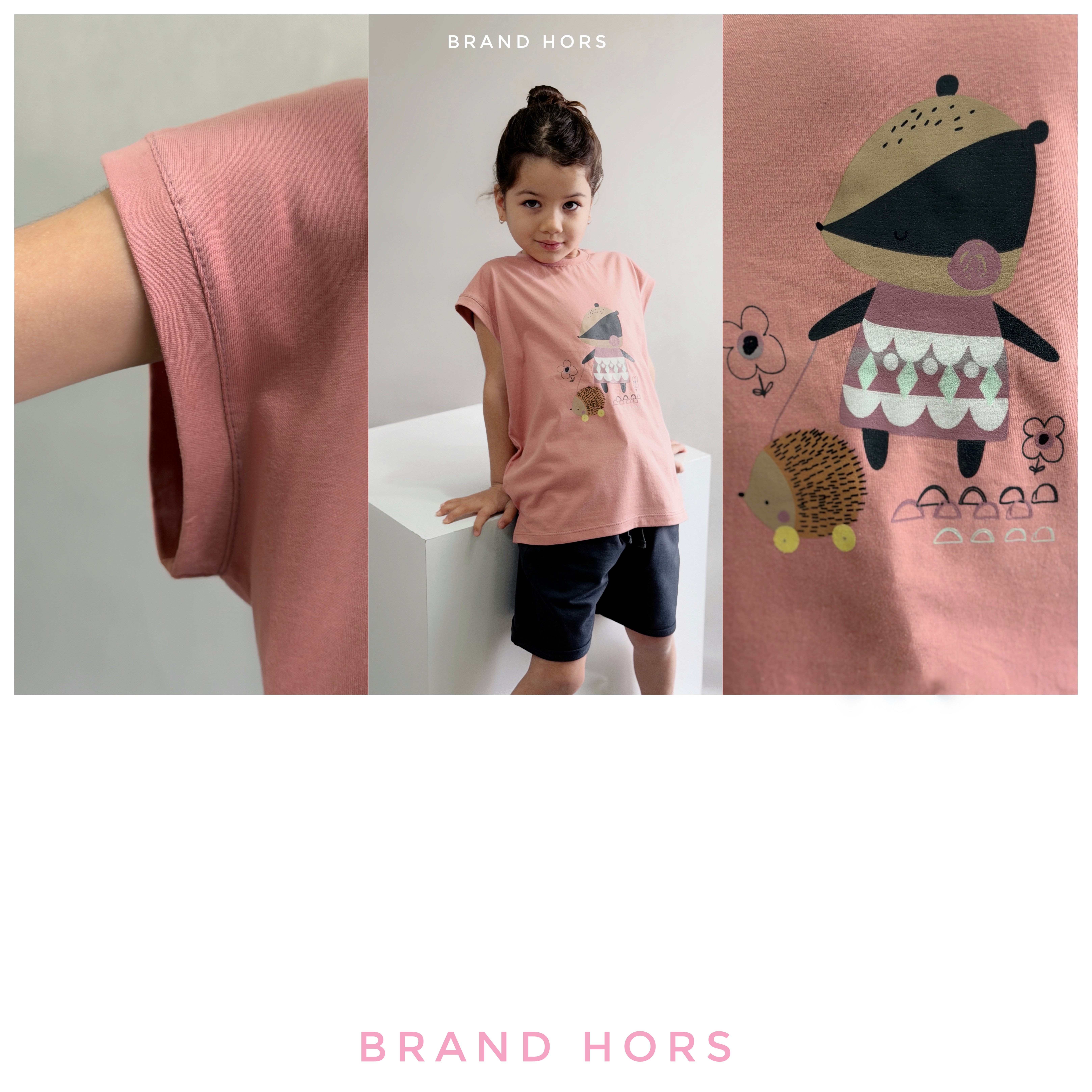 ست دخترانه طرح جوجه تیغی بهاره و تابستانه سایز 30-50 کد 195